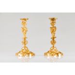 A pair of Louis XV candlesticks