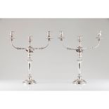 A pair of George IV "snakes" candelabra