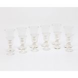 A set of 6 white wine glasses