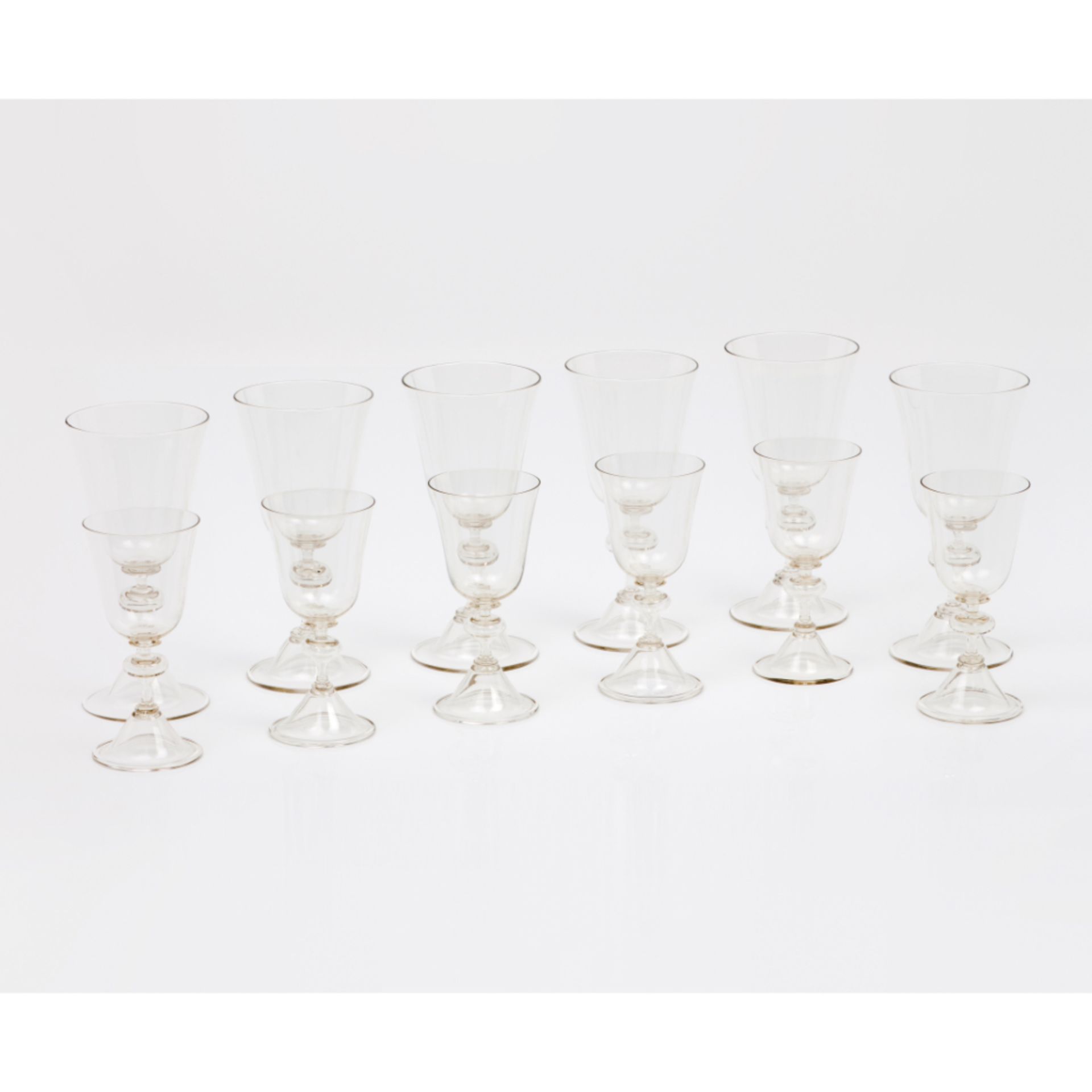 A set of 6 white wine glasses