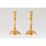 A pair of large Louis XV candlesticks