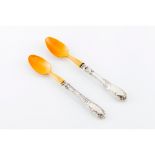 A pair of Louis XVI egg spoons