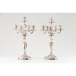 A pair of large Art Nouveau candelabra