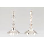 A pair of Louis XIV period octagonal candlesticks