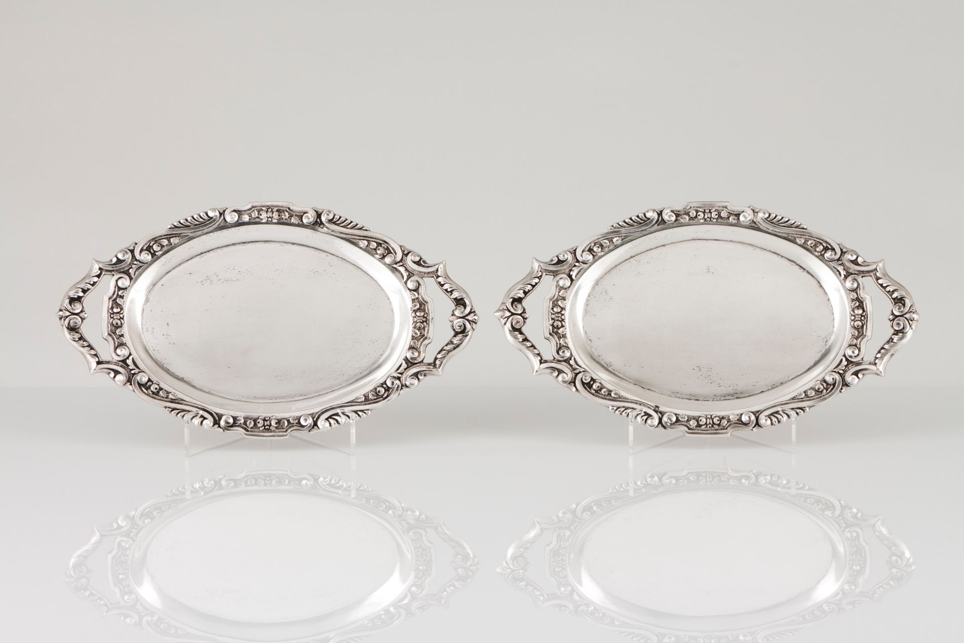 A pair of small serving platters
