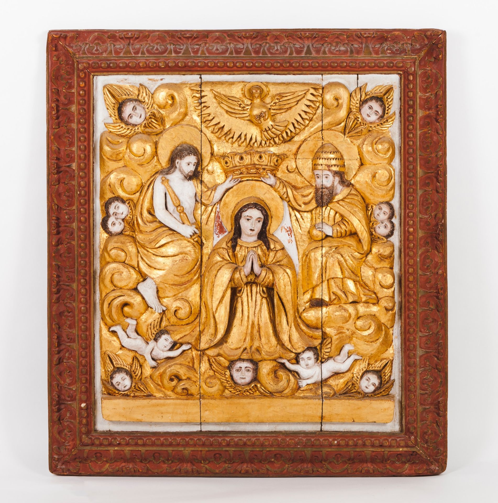 An important "Coronation of The Virgin" altarpiece