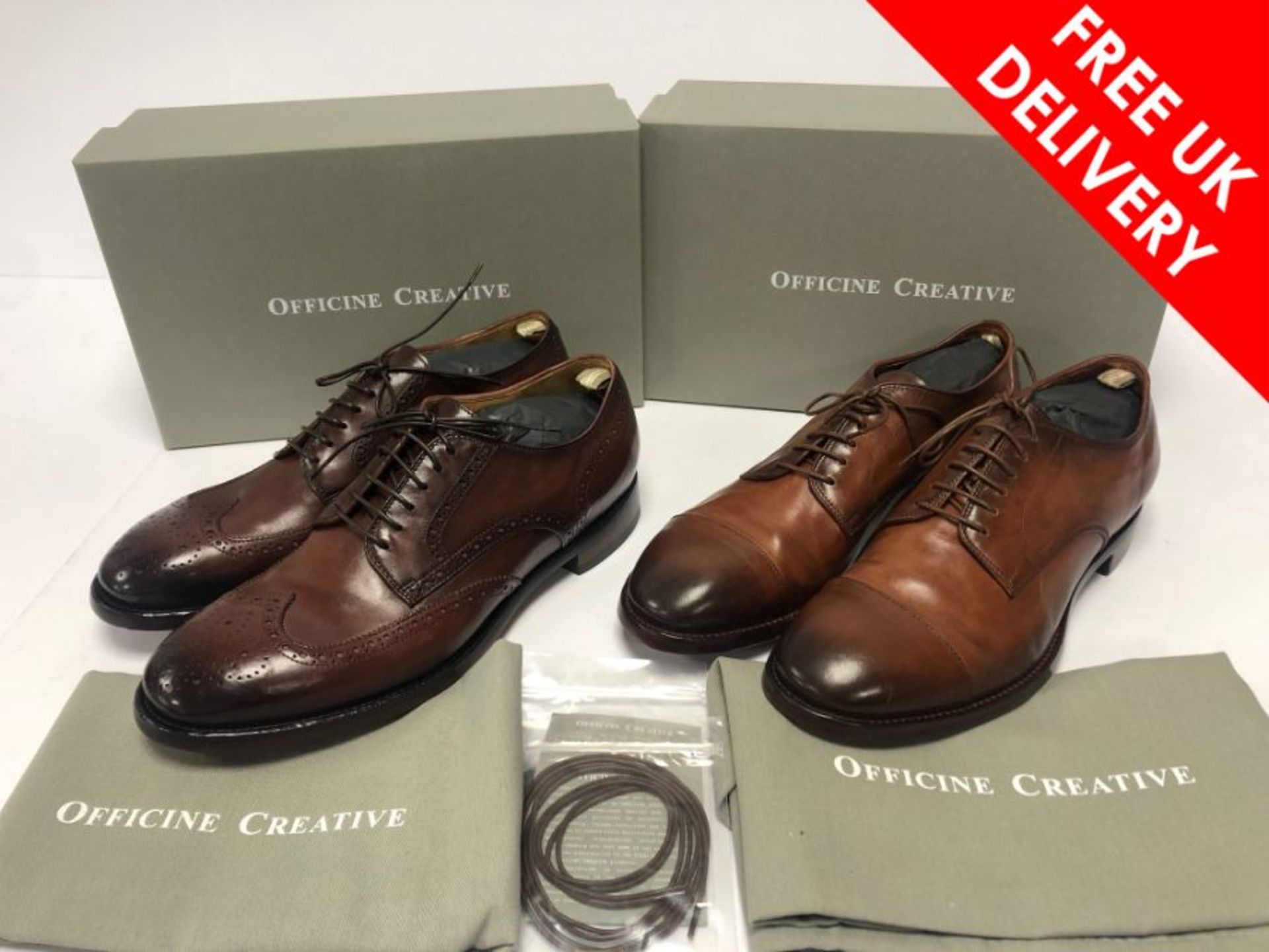 Two pairs of Officine Creative leather loafers, UK 11