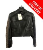 Fendi W.Jacket/Lamb Leather, Fogme Black, Size 42/16