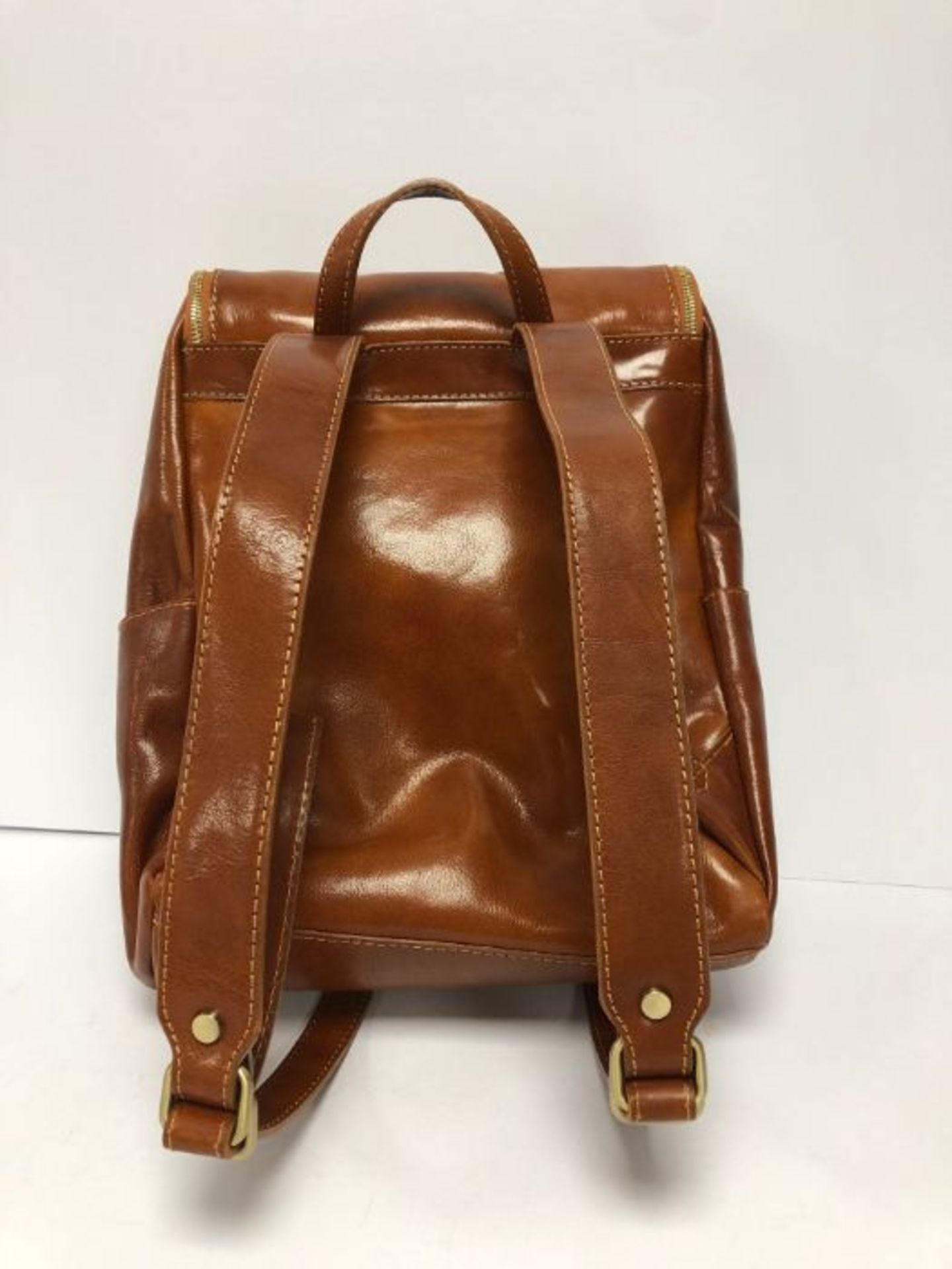 Vera Pelle Brown Leather Back Pack - Image 3 of 3