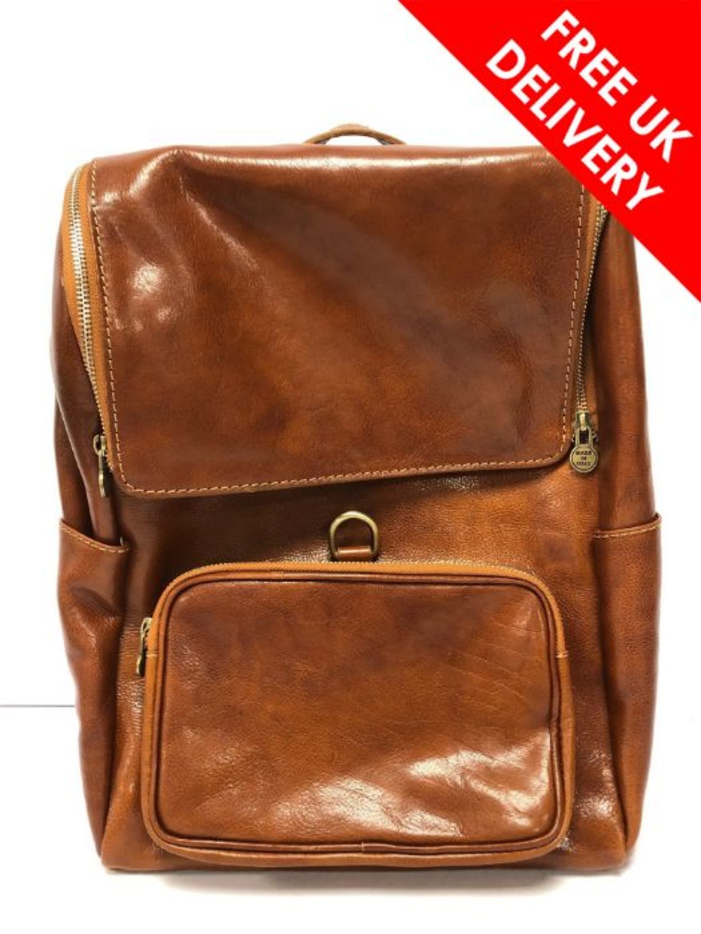 Vera Pelle Brown Leather Back Pack