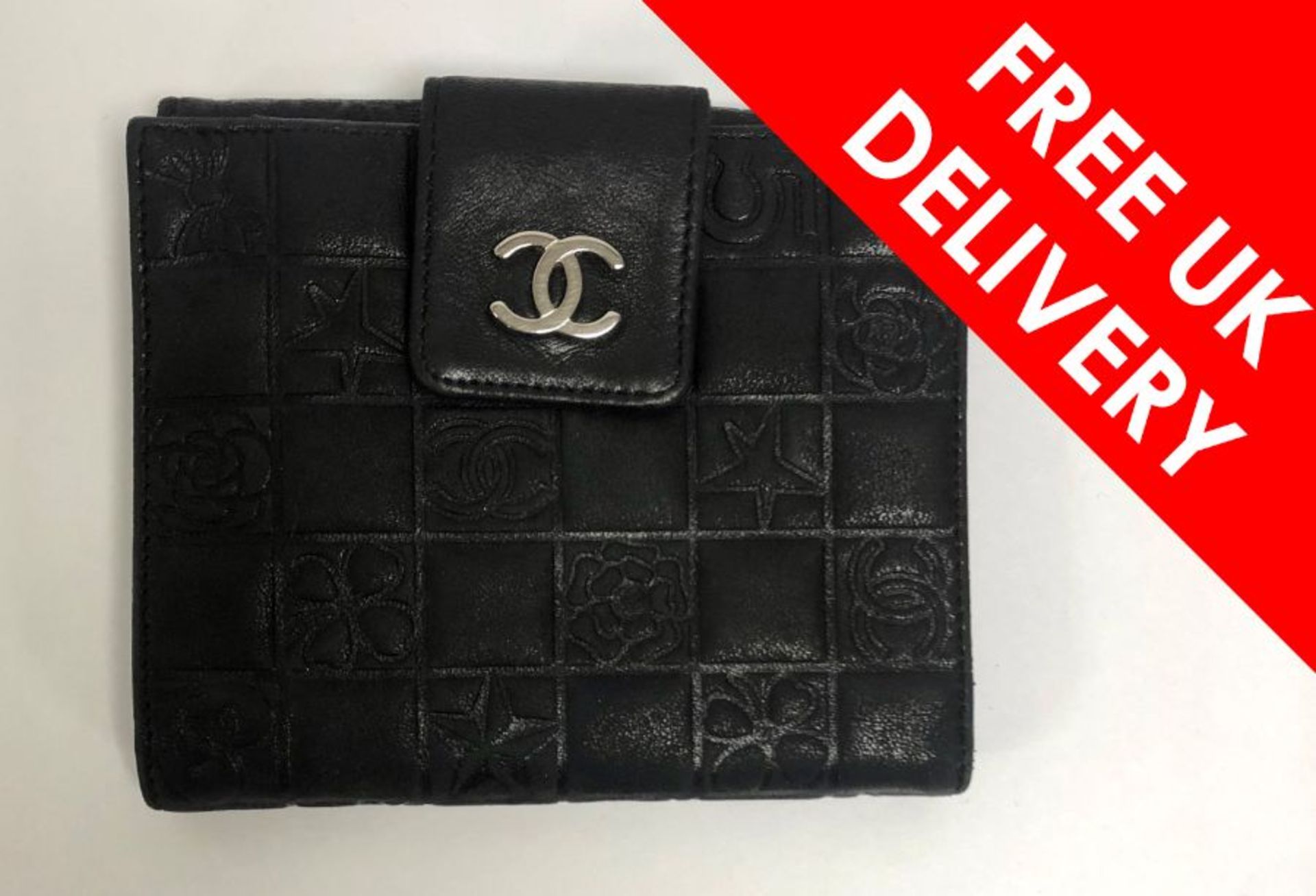 Chanel Black Leather Purse, Boxed, Some signs of use