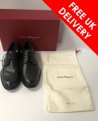 Men's Salvatore Ferragamo Regal Derby Shoe, Black Leather, UK 7.5