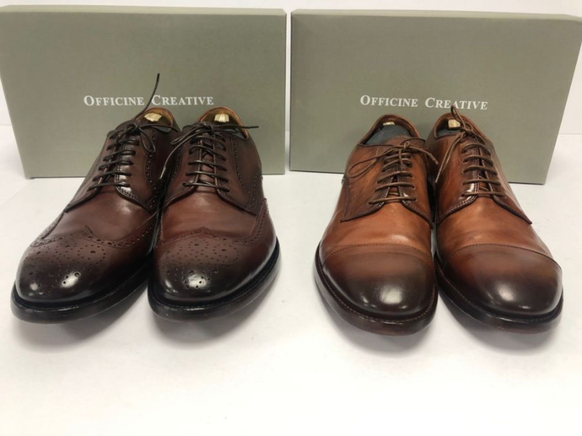 Two pairs of Officine Creative leather loafers, UK 11 - Image 4 of 6