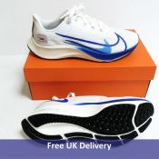 Nike Air Zoom Pegasus 37 Premium Trainers, White, Game Royal and Gym Red Sail, UK 8.5