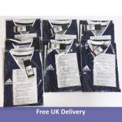 Seven Adidas Tiro 19 Jersey, Dark Blue & White, UK Size 13-14yrs