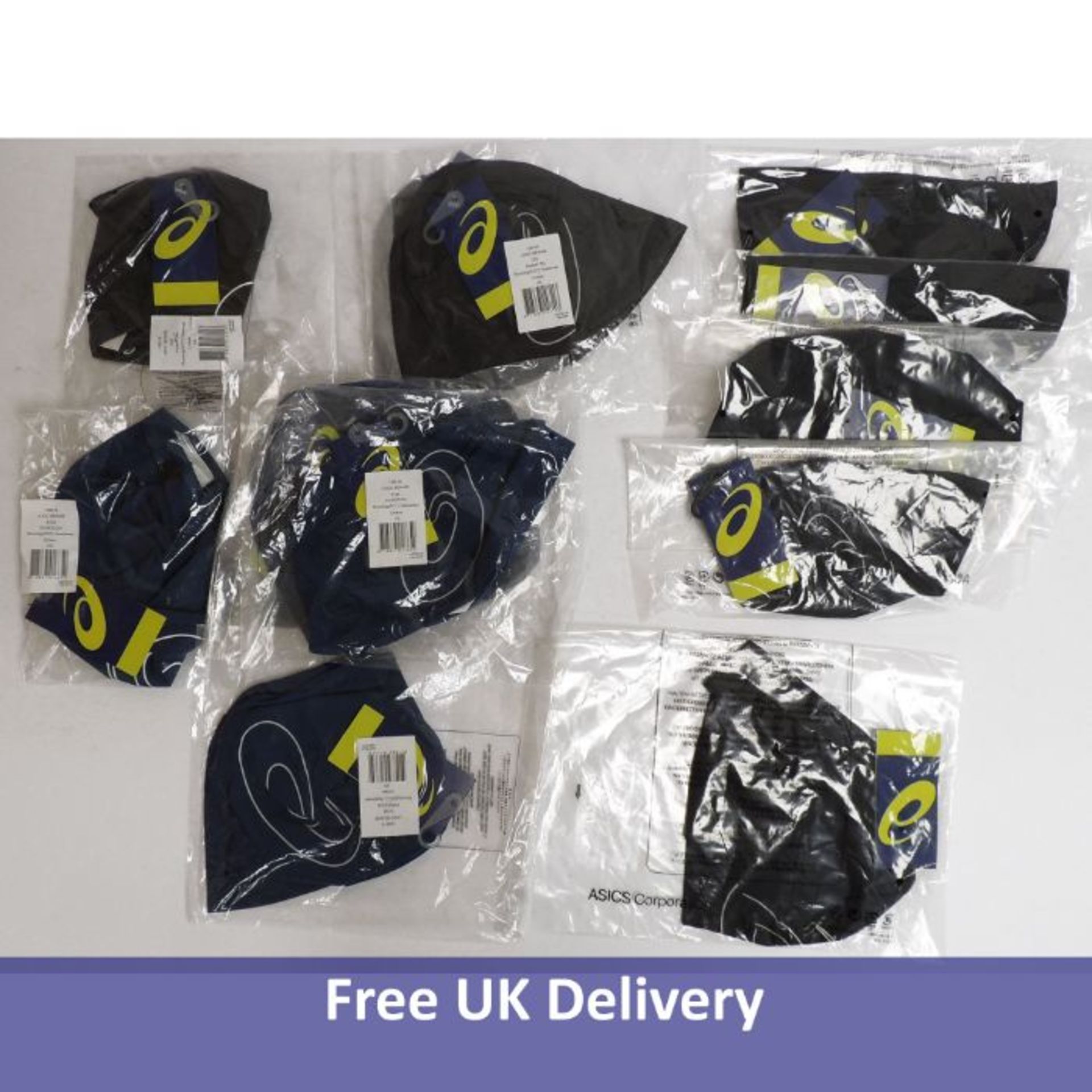 A bundle of Asics Logo Beanie Headwear