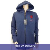 Nike Men's England Tech Back Full Zipped Hoodie, Navy, Size XL