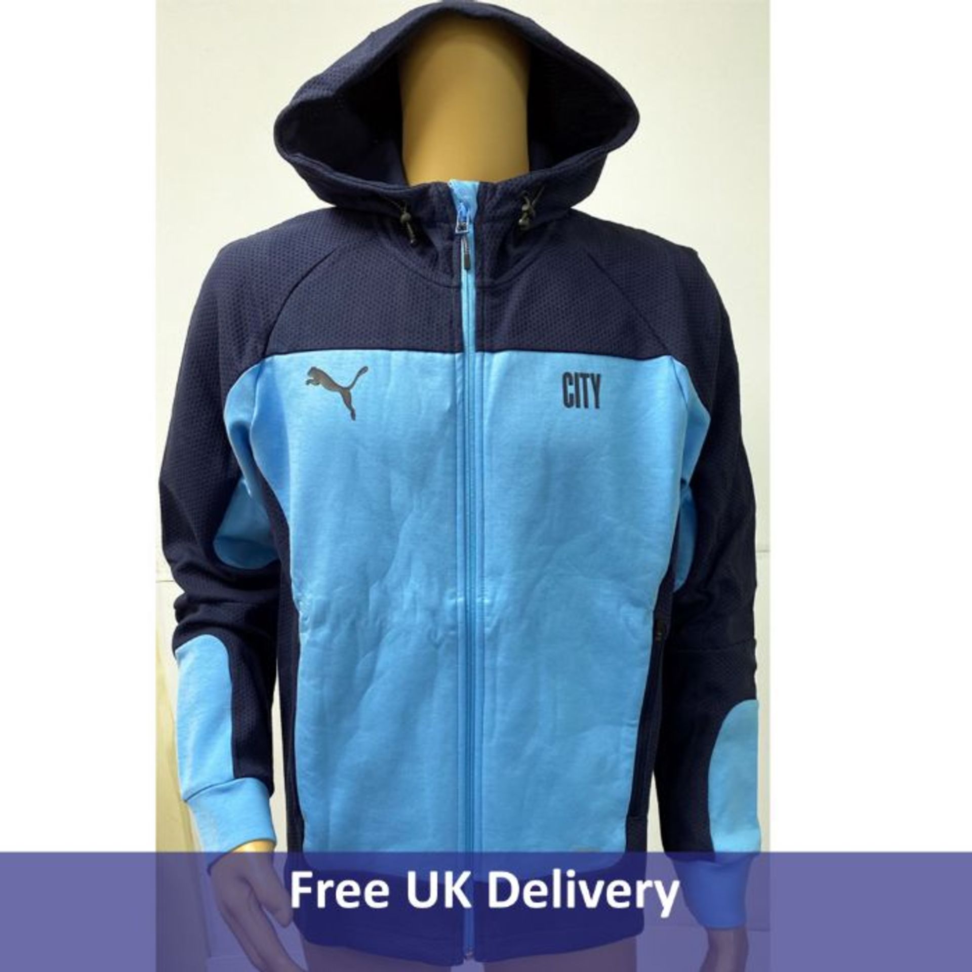 Men's Puma Manchester City Evostripe Hooded Football Jacket, Size L