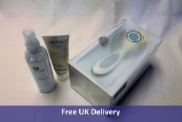 Nu Skin Ageloc LumiSpa, with bottles of activating cleanser and moisture mist