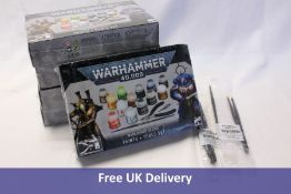 Five Warhammer 40,000 Citadel Miniatures Paints and Tools Set and Six M Base 3 Paintbrushes