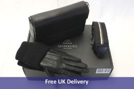 Markberg Vanya Crossbody Bag, Grain, Cow Leather, Black, and Gloves