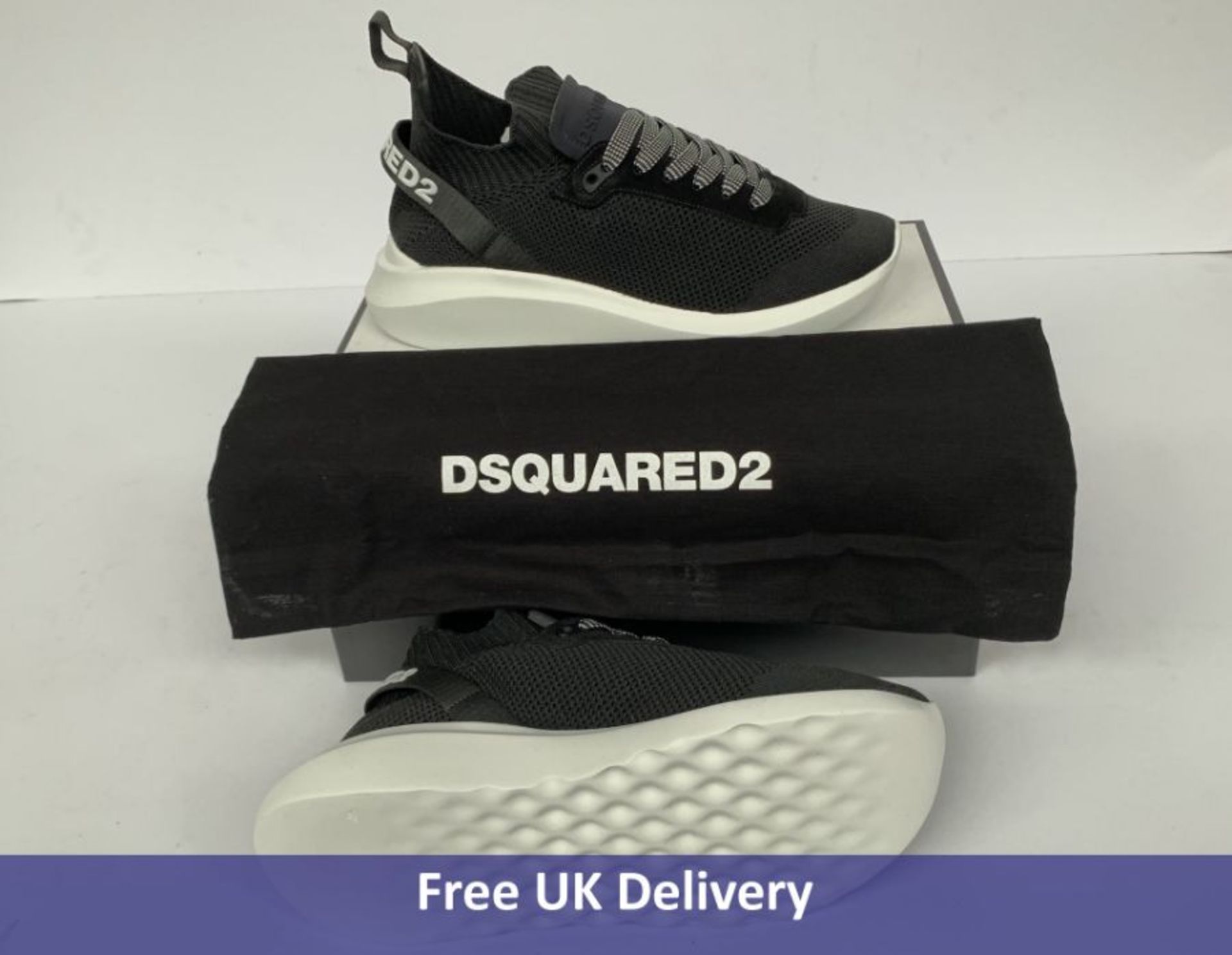 DSquared2 Speedster Sneakers, Black & White, UK 7