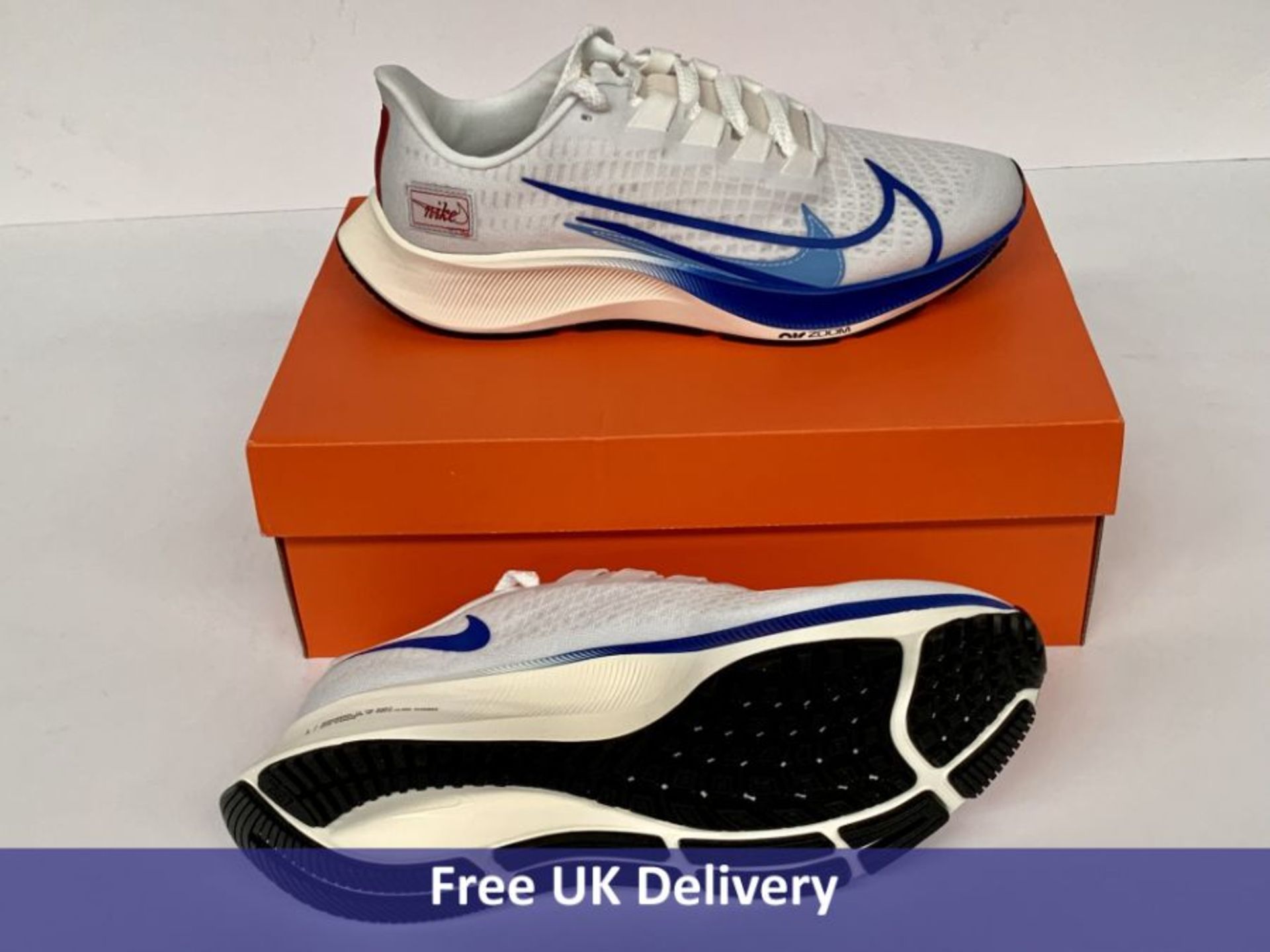 Nike Men's Air Zoom Pegasus 37 PRM Running Shoe, White & Multicoloured, UK 7.5