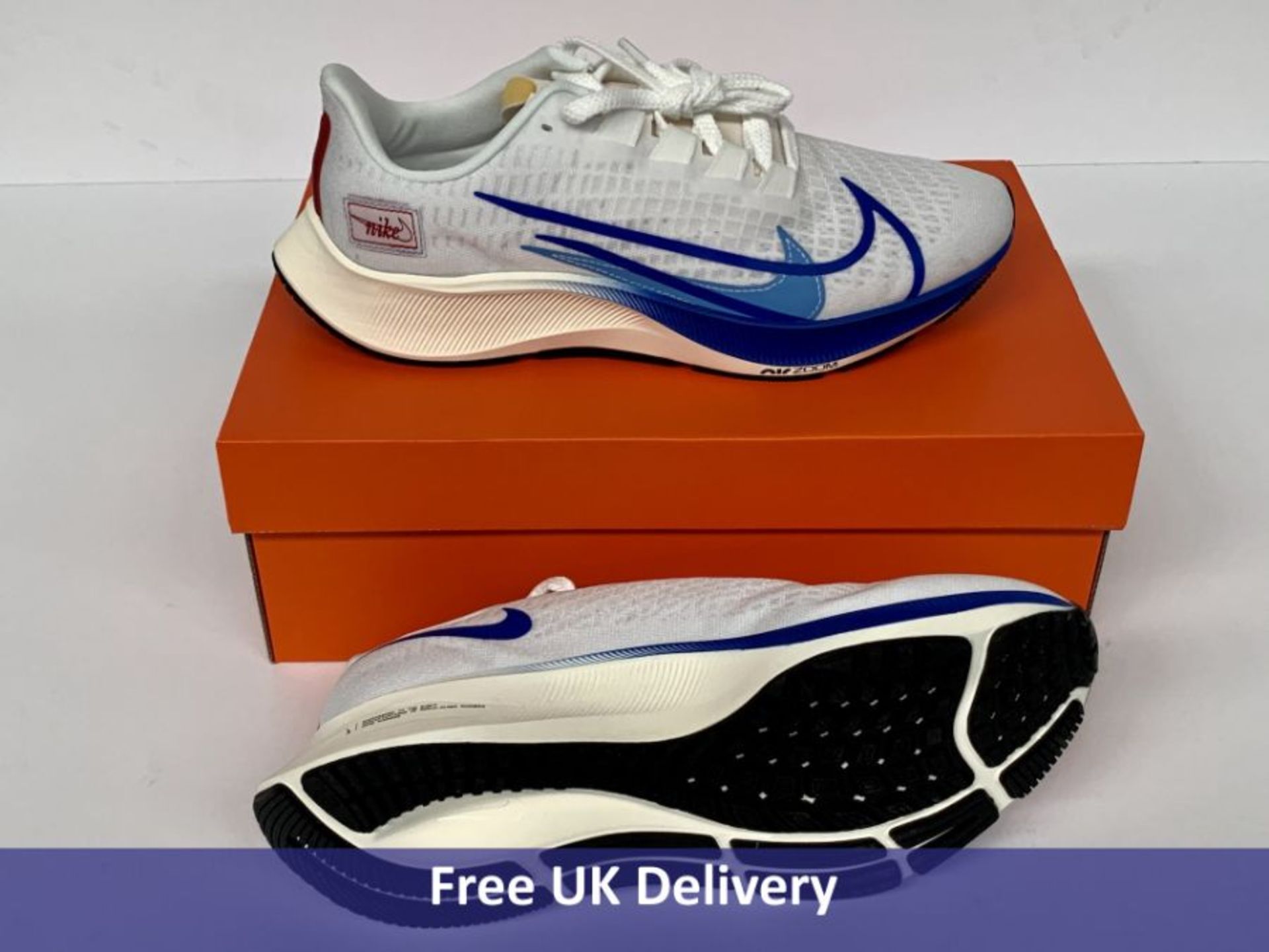 Nike Men's Air Zoom Pegasus 37 PRM Running Shoe, White & Multicoloured, UK 7.5