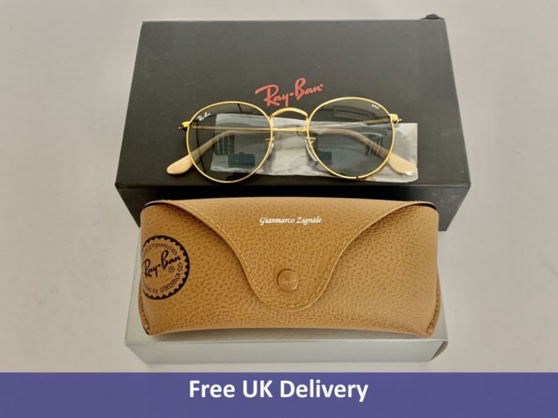 Ray-Ban Round Metal Sunglasses with Case, RB3447