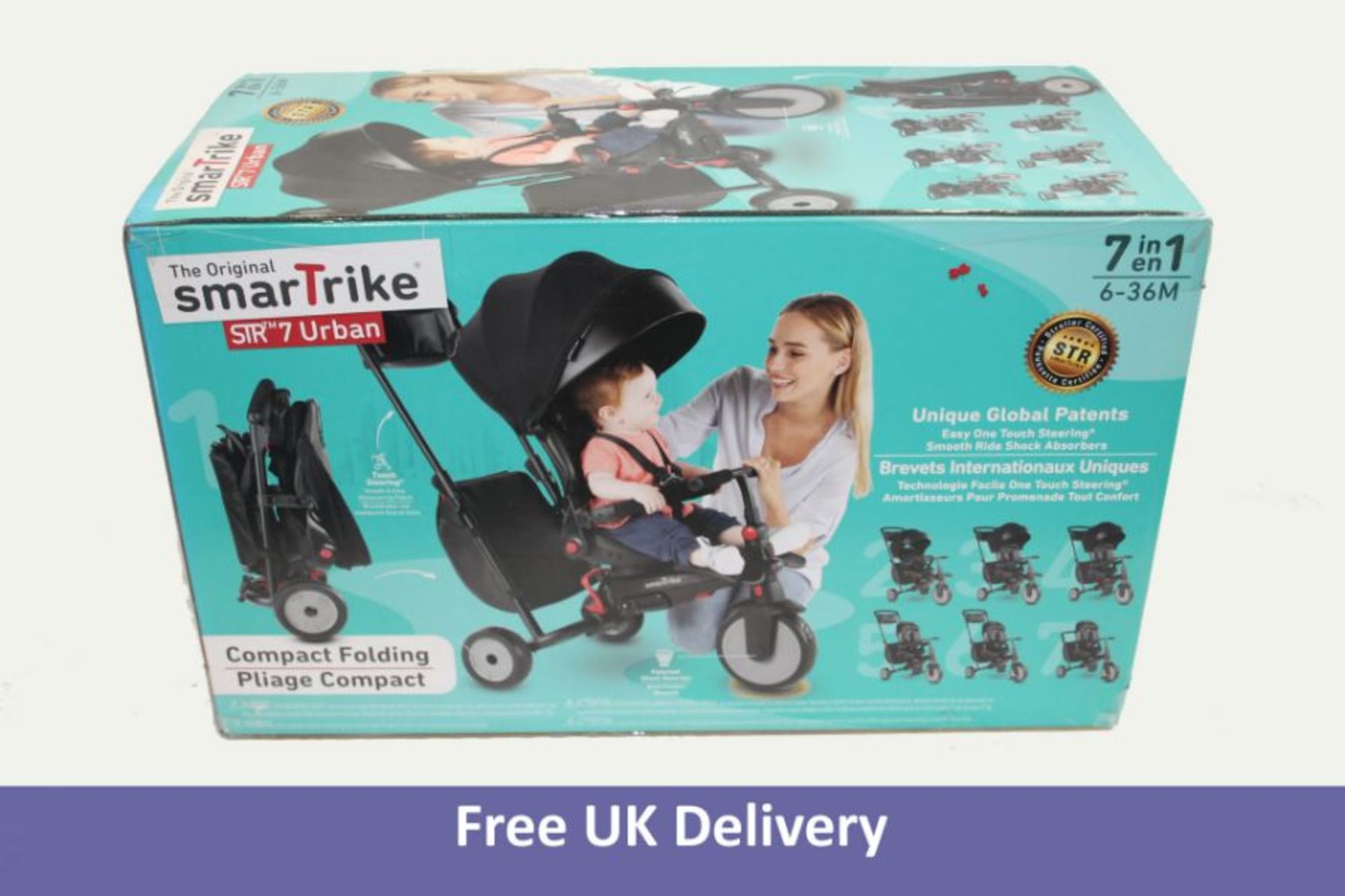 Smart Trike STR 7 Urban PushChair, Black, 6-36 months