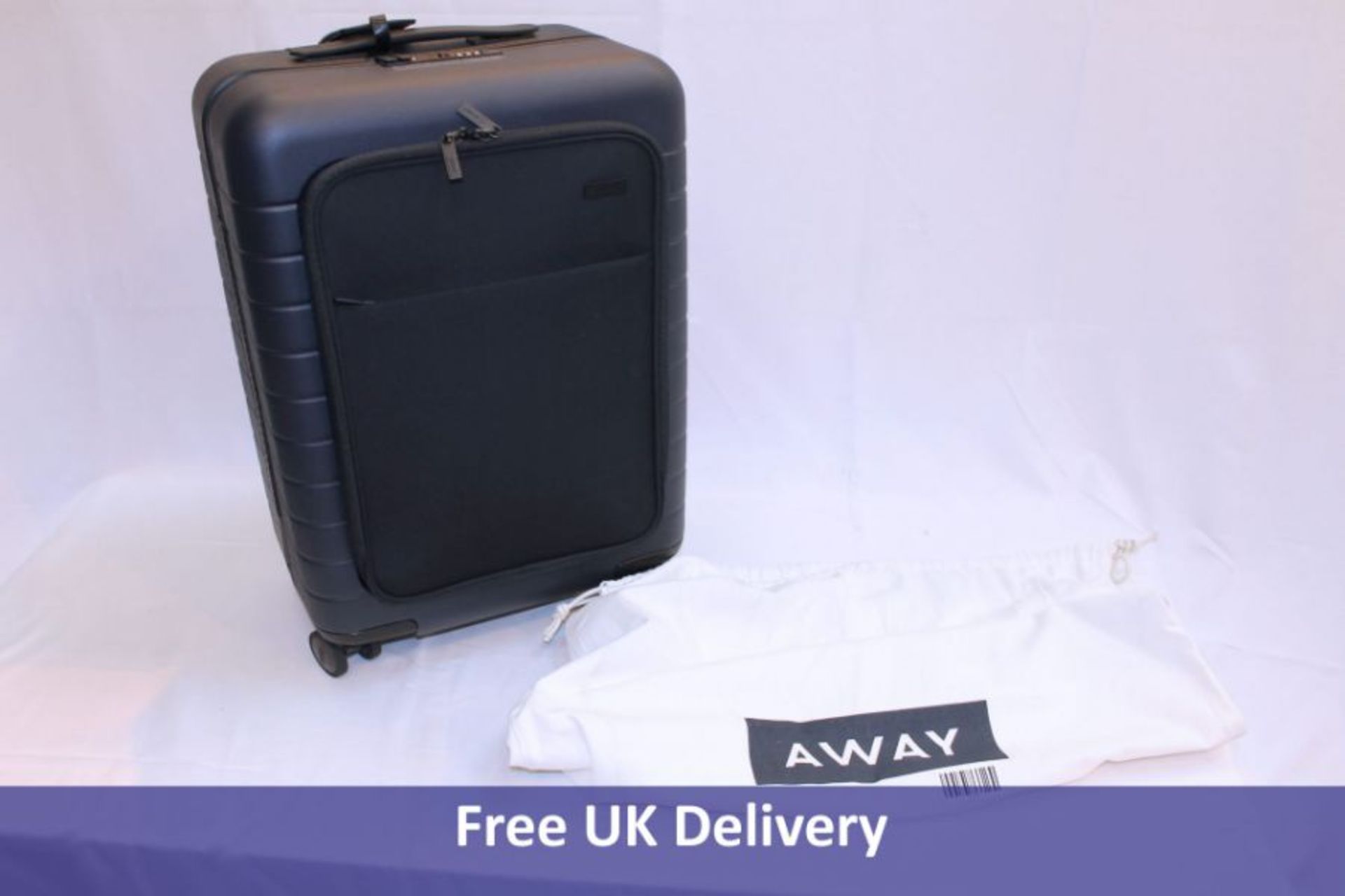 Away Suitcase with built in device charger, Blue, Used