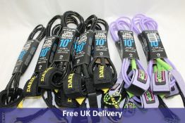 Twelve Dakine Long Board Ankle Leash 10' 1/4inch cord (3m x 6.5mm), 0-8' Wave SIze, various colours