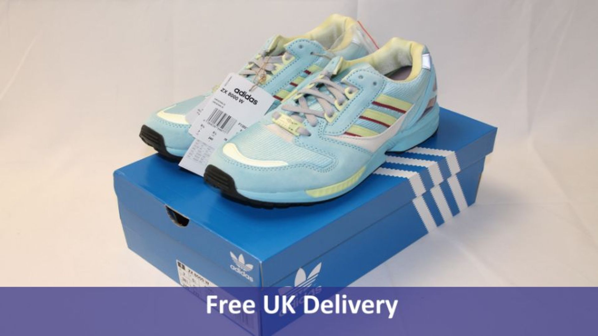 Adidas ZX 8000 Women's Trainers, Sky colour yellow/pink highlights, UK 5.5