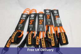 Five Dakine John-John Pro Comp Ankle Leash 5' 3/16inch cord (1.52m x 5mm), 0-4' Wave SIze, Orange