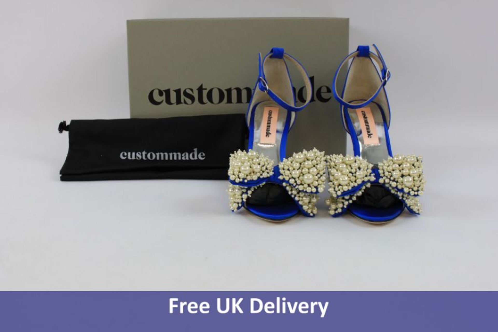 Custommade Marita Pearl Heels in 435 Royal Blue, Size 38