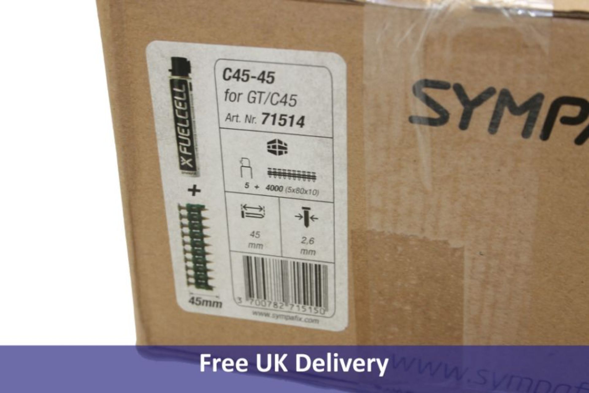 Sympafix C45-45 45mm x 2.66mm nails for Gas Nailer, 15x boxes of 4000 nails - Image 2 of 2