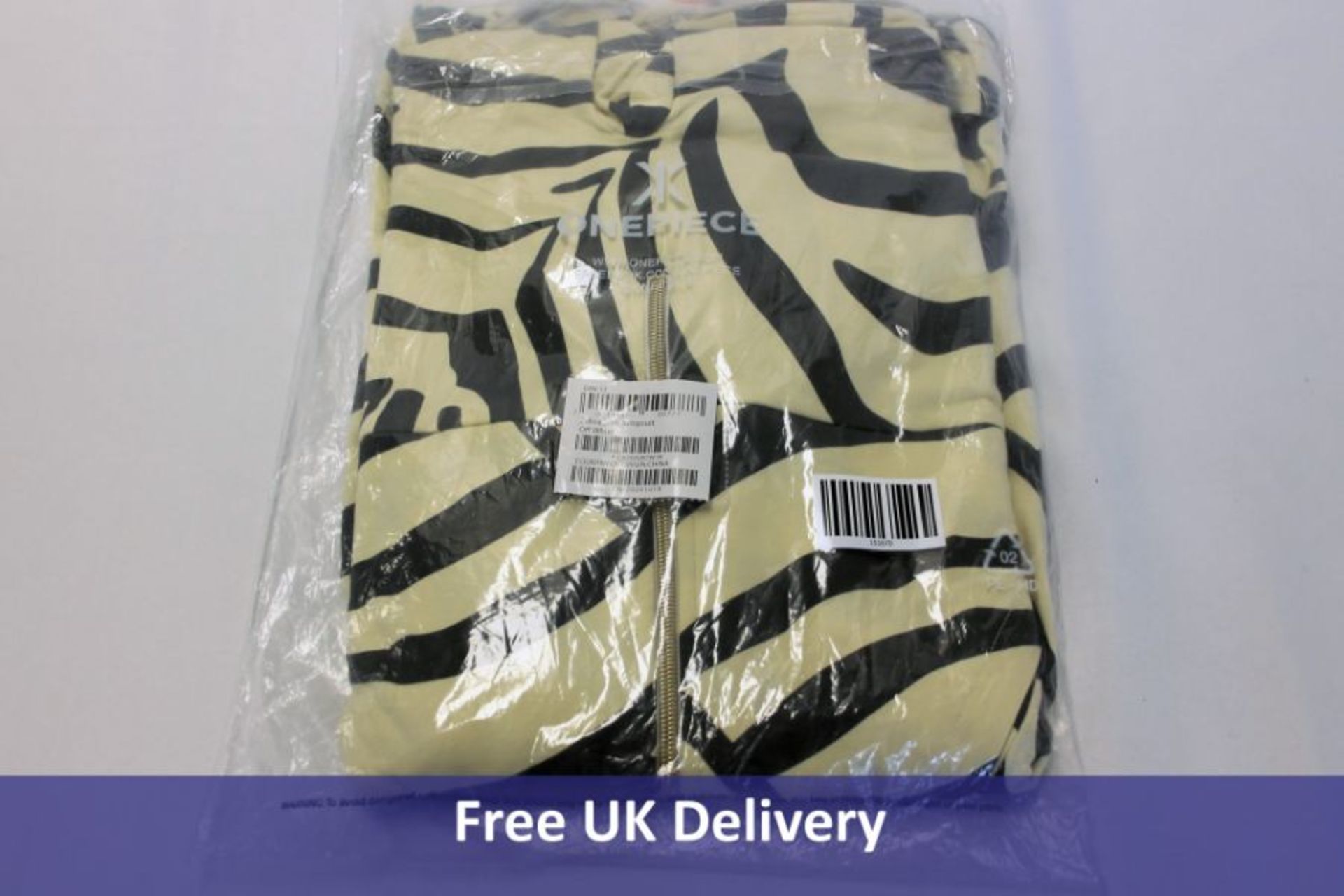 OnePiece Towel Club Zebra Slim Jumpsuit, Off White, Medium