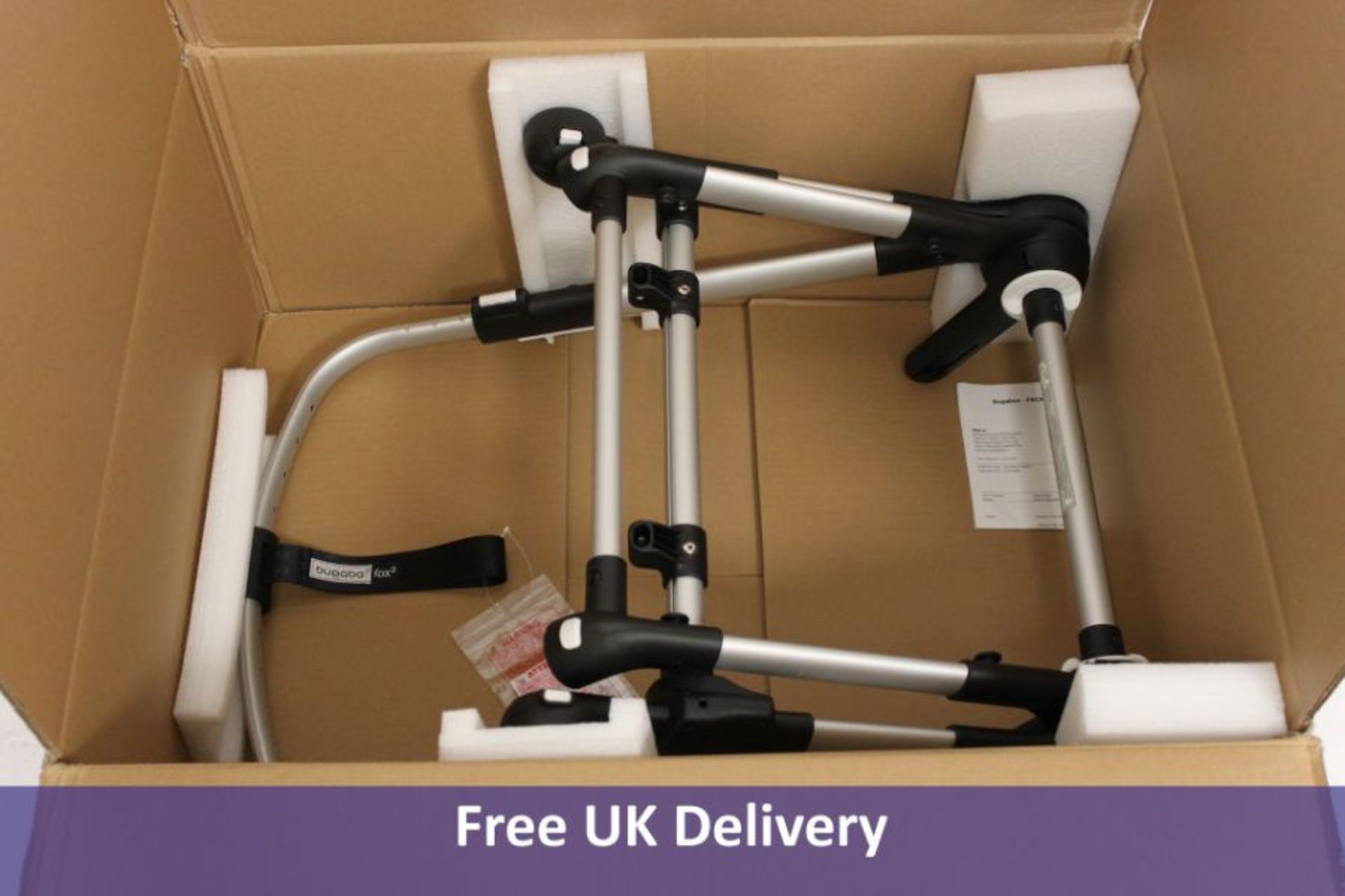 Bugaboo Fox2 Pushchair Frame, Aluminum & Black. Box damaged