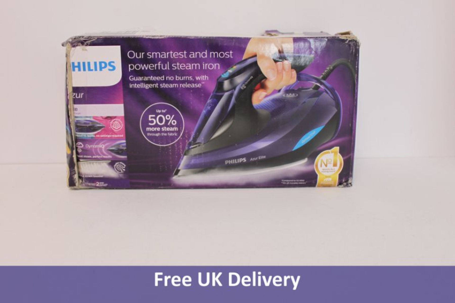 Philips GC5039/30 Azure Elite Steam Iron, Purple. Box damaged