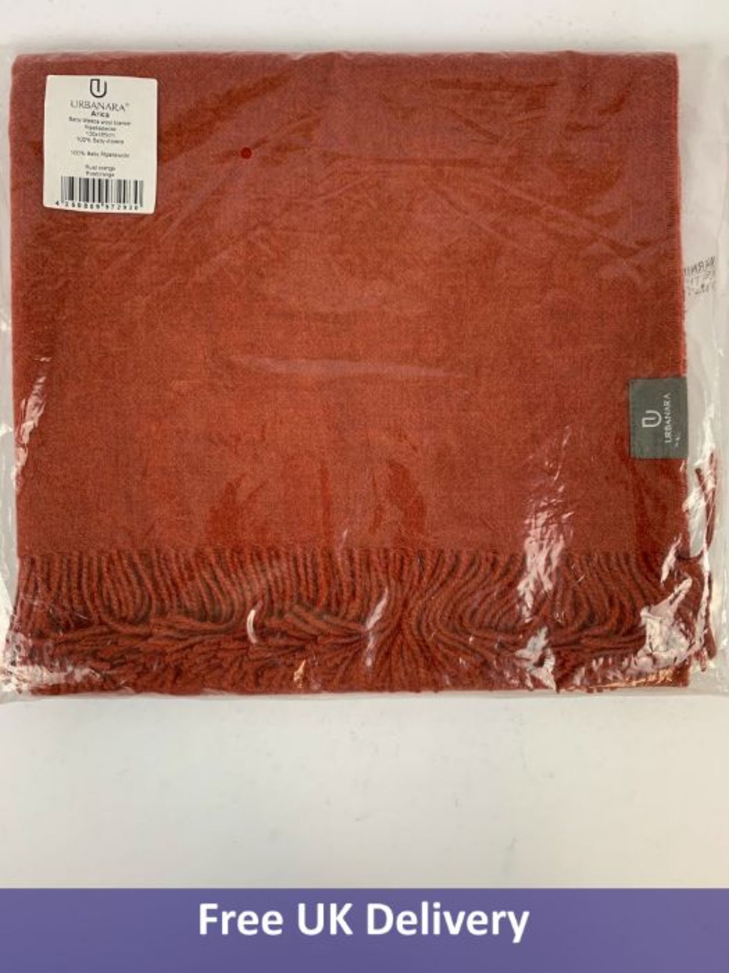 Urbanara Arica Baby Blanket, Rust Orange