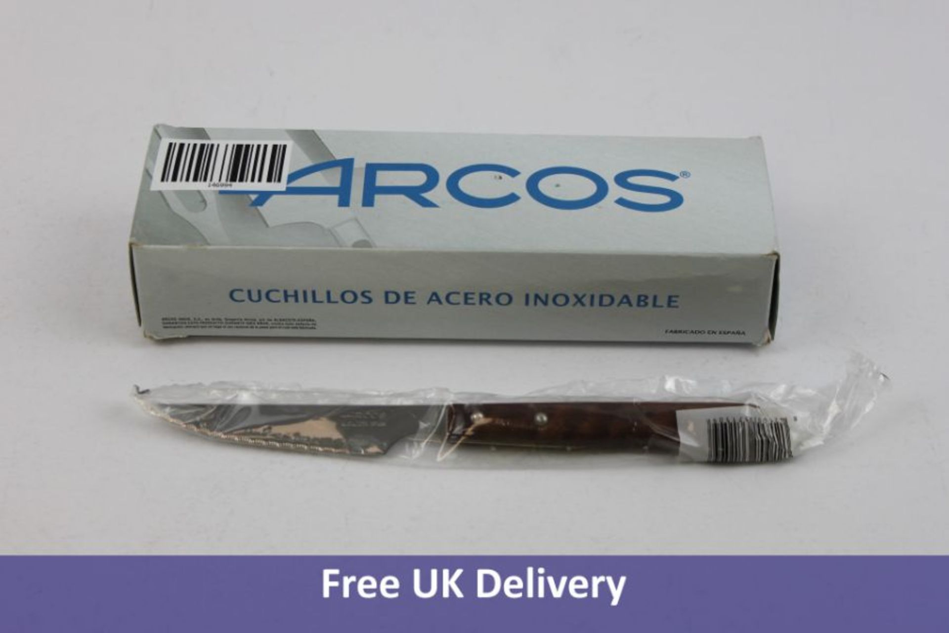 Twelve Arcos 371500 Steak Knives, Brown Handle