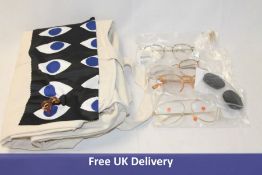 Ace & Tate products to include 1x Canvas Bag, 1x Keyring, 1x Glasses Cloth and 4x Glasses frames and