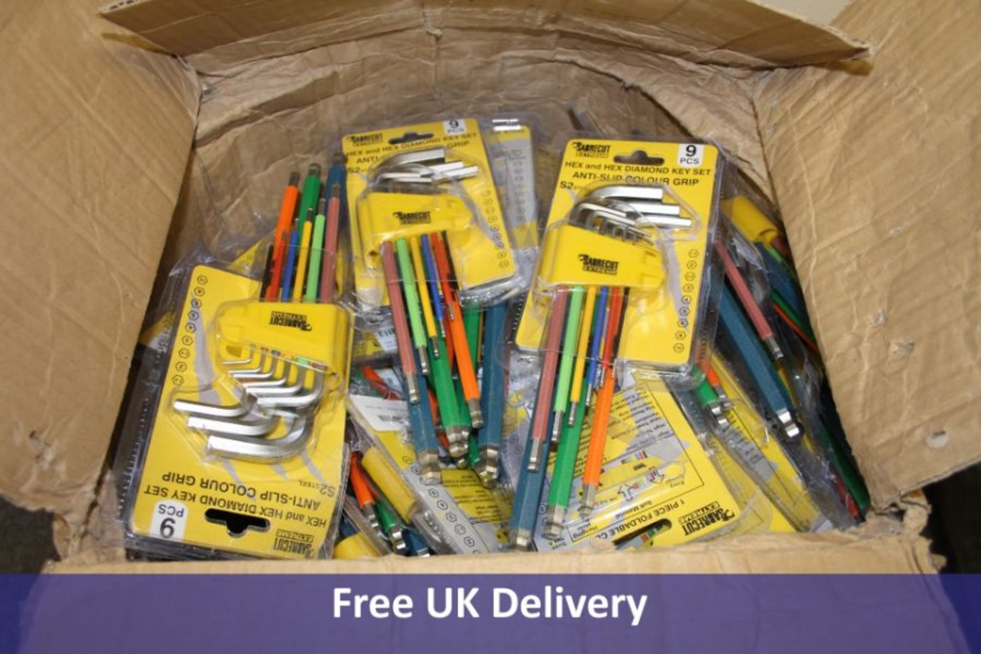 Sabrecut Extreme 9 piece Hex and Hex Diamond Key Set, S2 Steel, Anti-Slip Colour Grip. Approximately