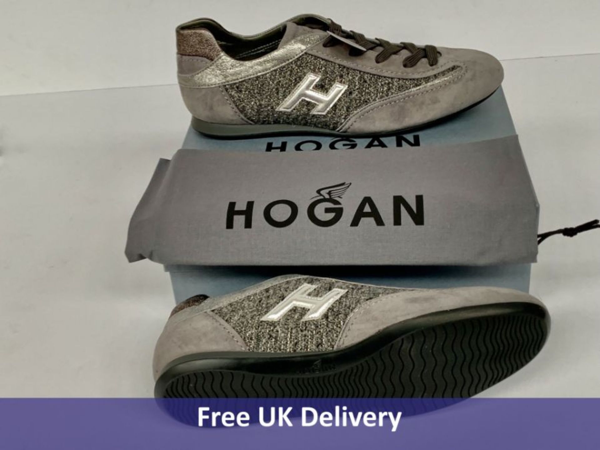 Hogan Olympia H 3D Catrame Piombo Trainers, Grey, EU 41