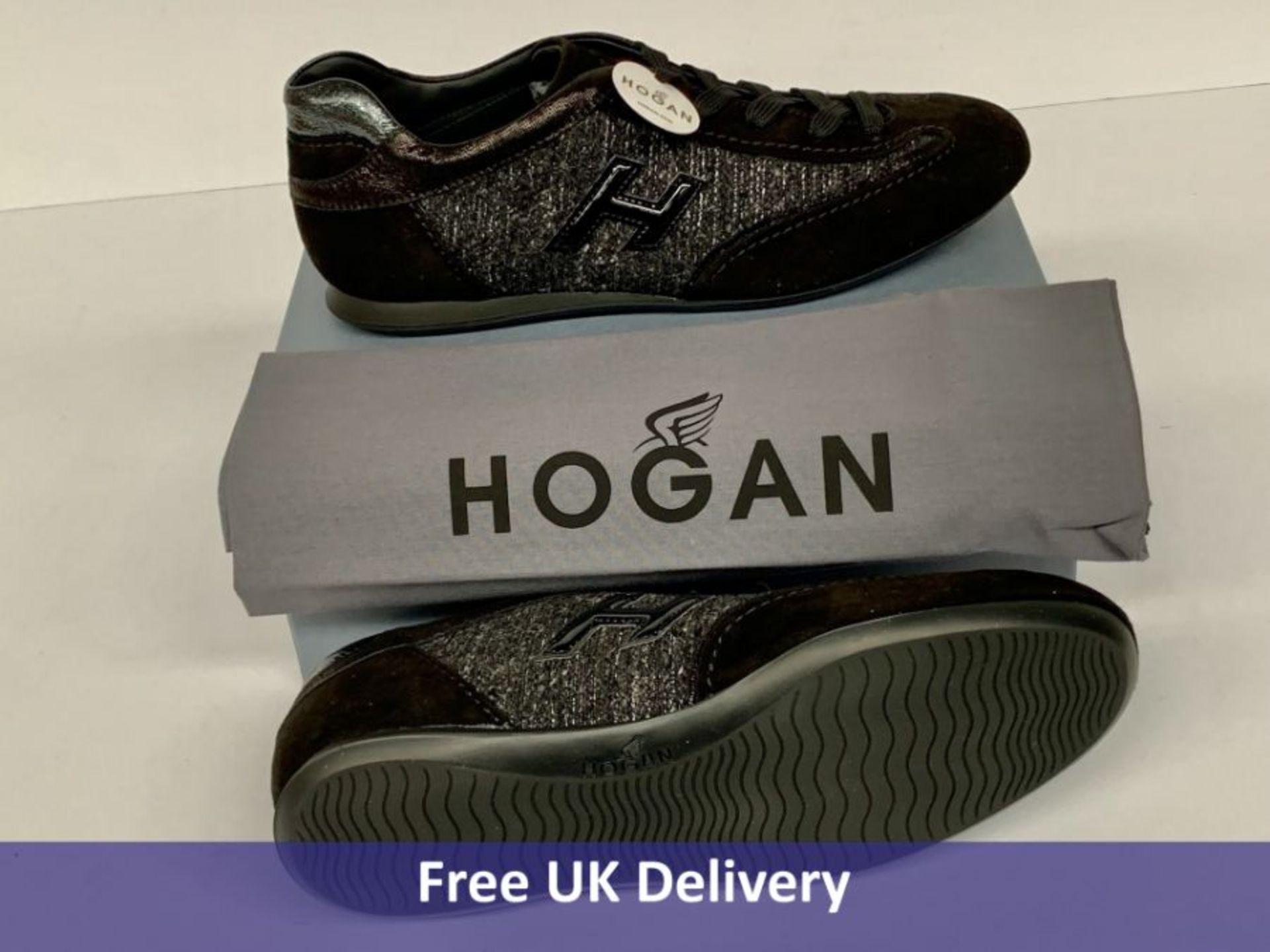 Hogan Olympia H 3D Catrame Piombo Trainers, Black, EU 40.5