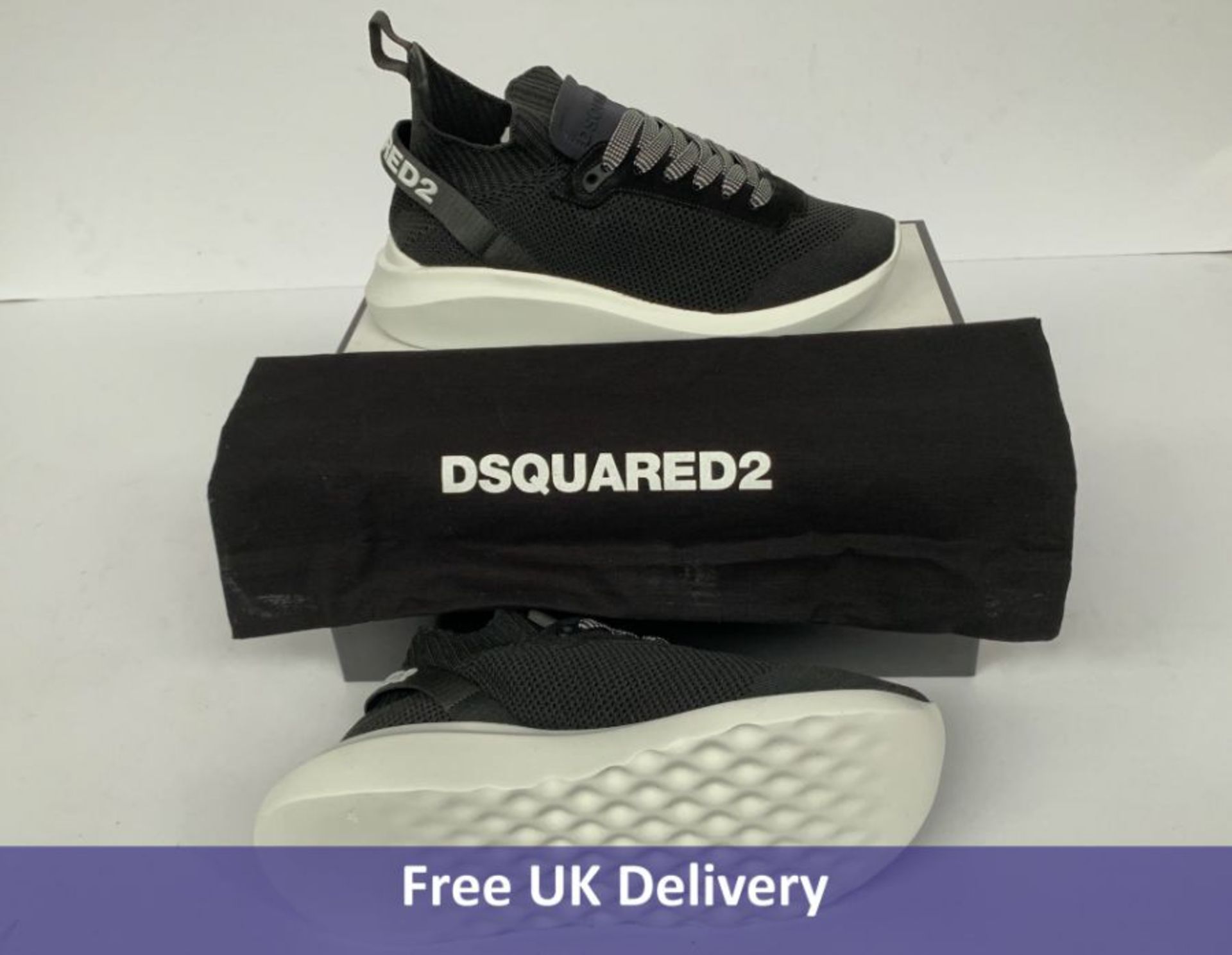 DSquared2 Speedster Sneakers, Black and White, UK 7