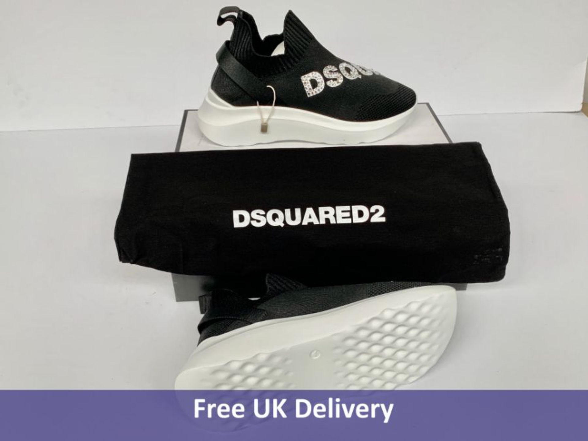 DSquared2 Women's Speedster Sneakers, Black, White and Silver, EU 38