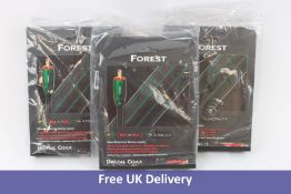 Three Audioquest Forest RCA to RCA Digital Coax Cables, Green, Size 0.75M