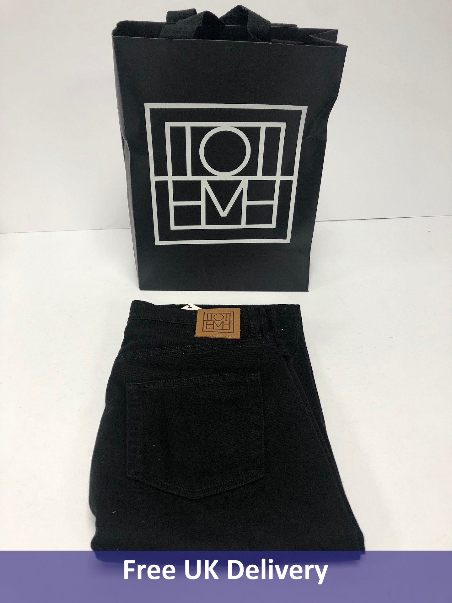 Toteme Twisted Seam Denim Jeans, Black Rinse, Waist 27, Leg 32