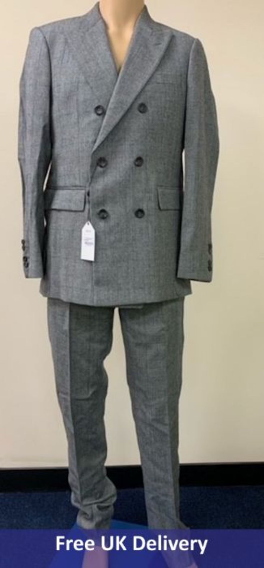 Hackett Savile Row Suit, Grey and Green, Jacket Size 38R and Trousers 32R